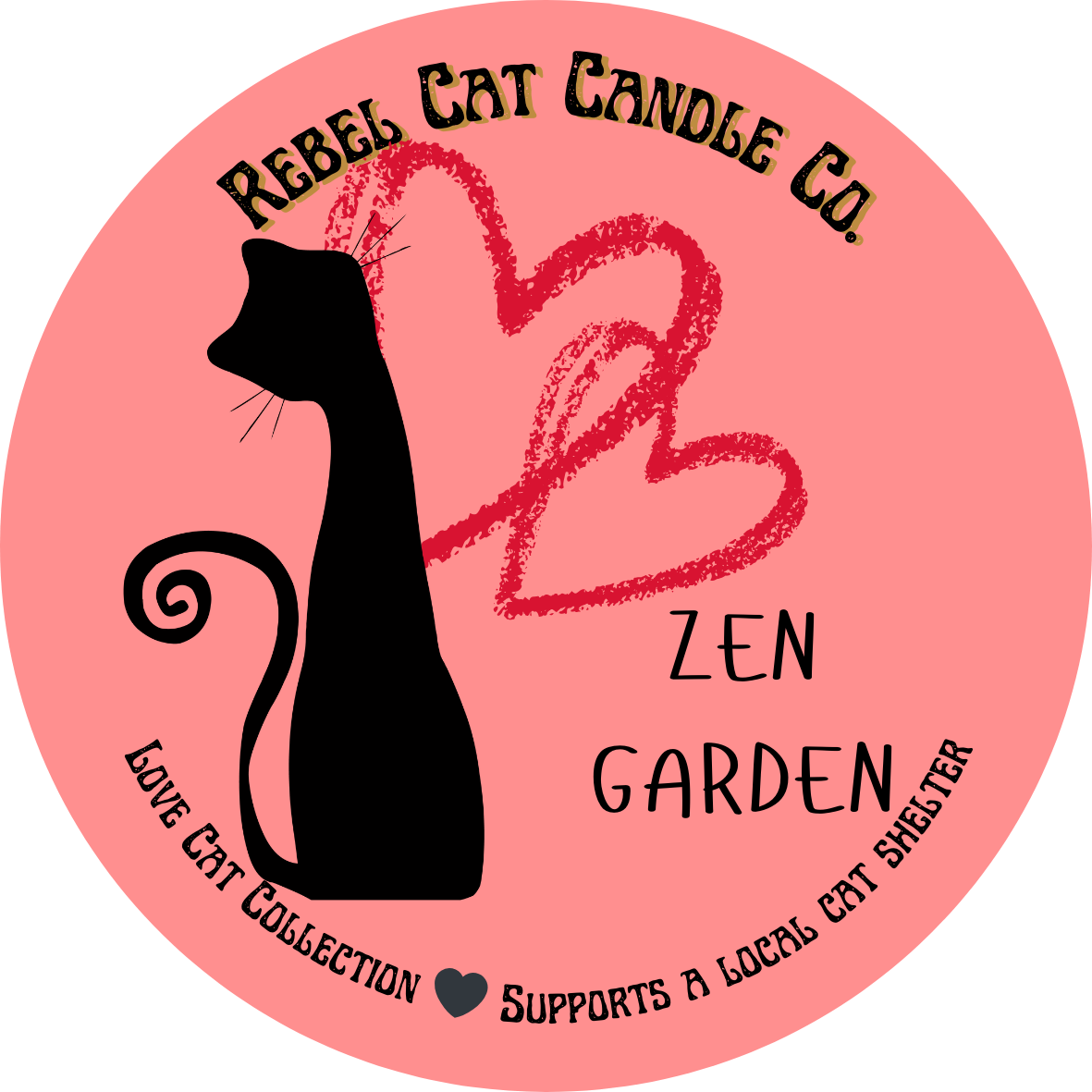 Love Cat Zen Garden - coconut soy blend 13 oz candle