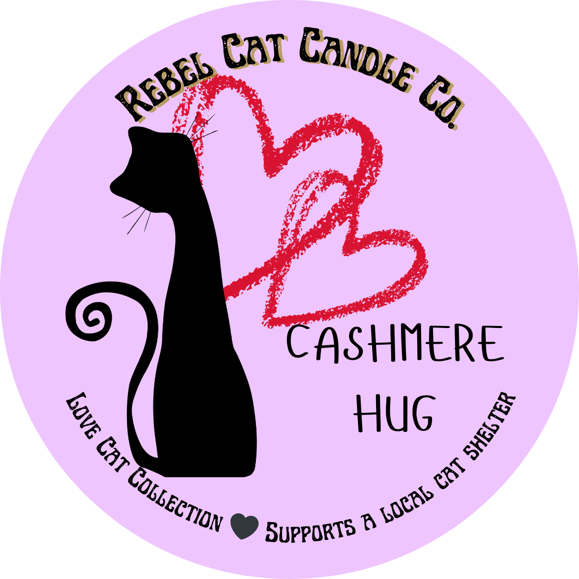 Love Cat Cashmere Hug - coconut soy blend 13 oz candle