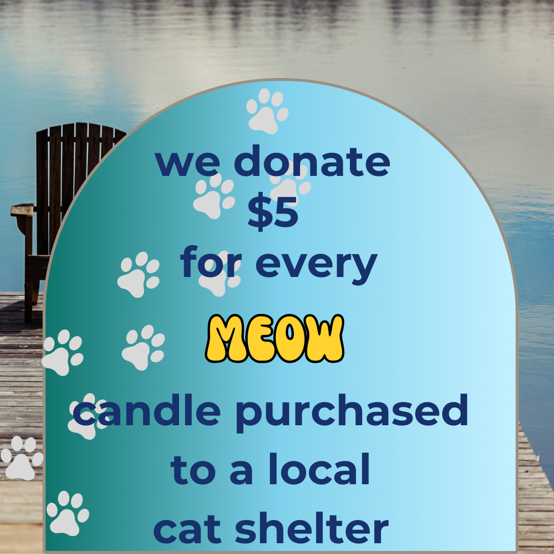 'Meow' Lakeside Breeze - 13 oz. Coconut & Soy Wax Candle