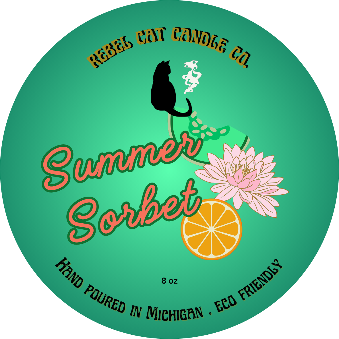 Summer Sorbet- 8 oz. Coconut & Soy Wax Candle