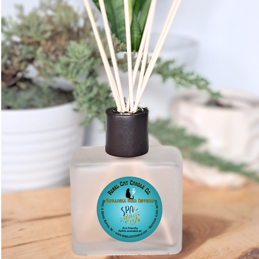 Frosted Reed Diffuser Spa Day 8 oz recycled glass bottle