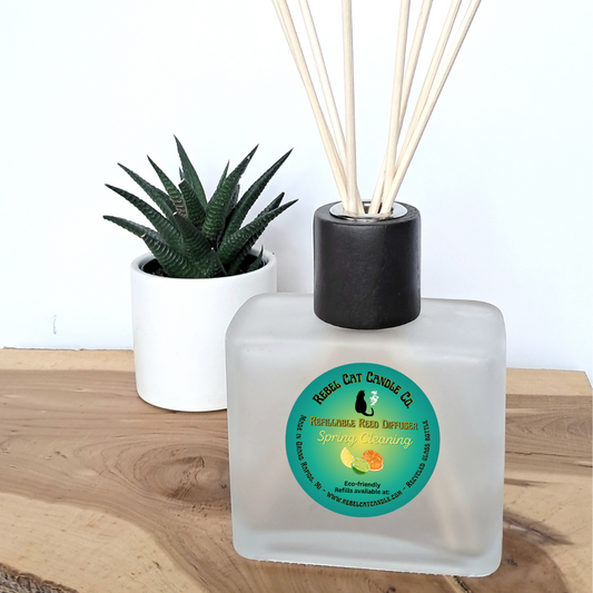 Frosted Reed Diffuser Spring Cleaning 8 oz recycled glass bottle