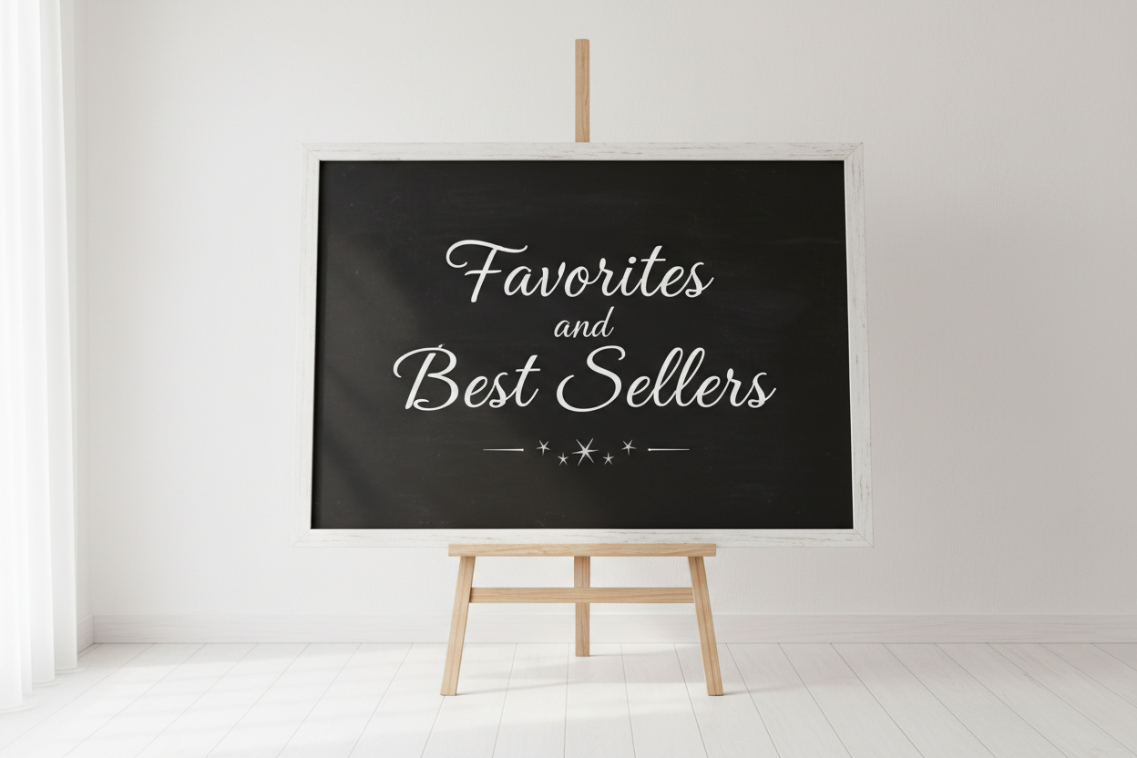 chalkboard sign with cursive writing