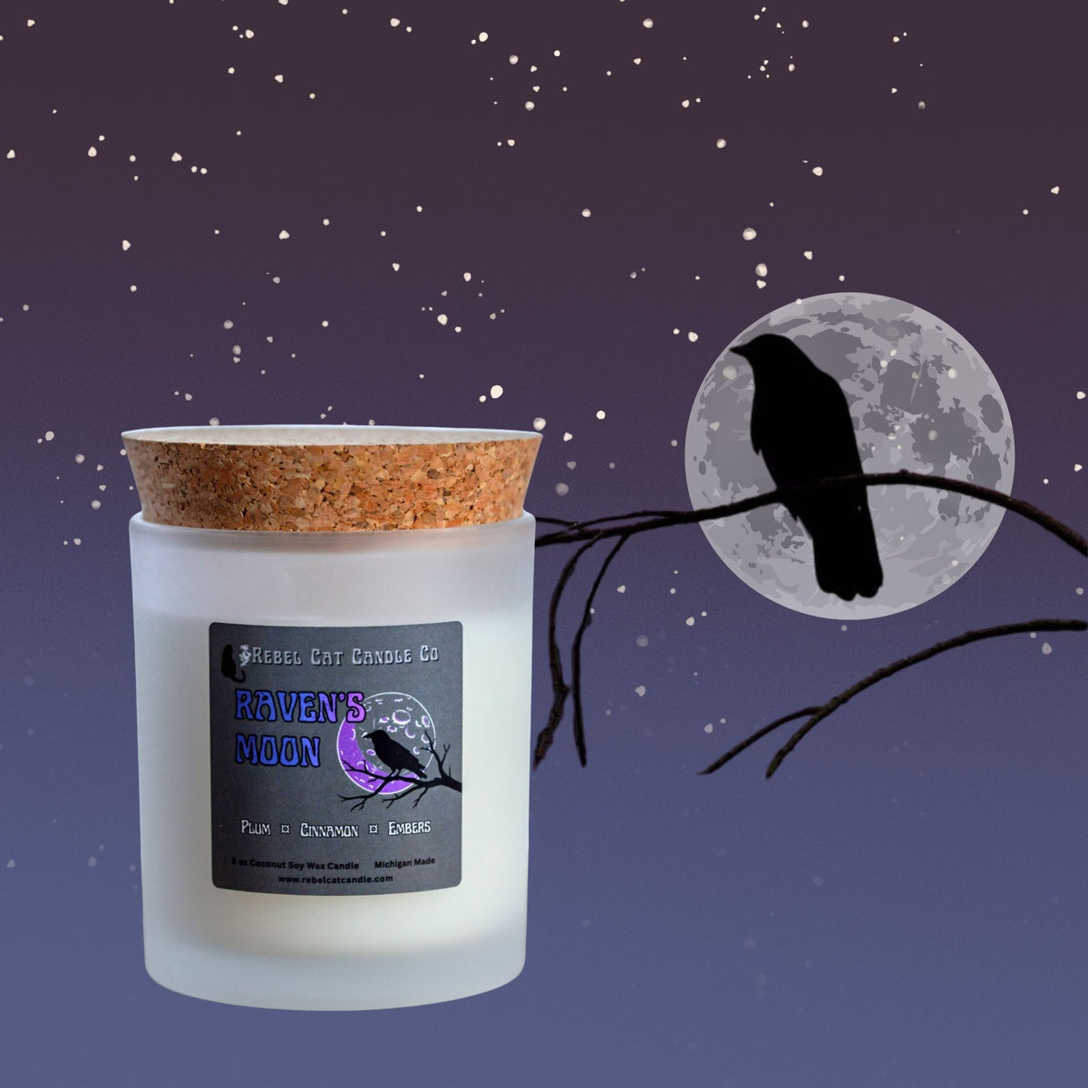 Raven's Moon - 8 oz. Coconut & Soy Wax Candle
