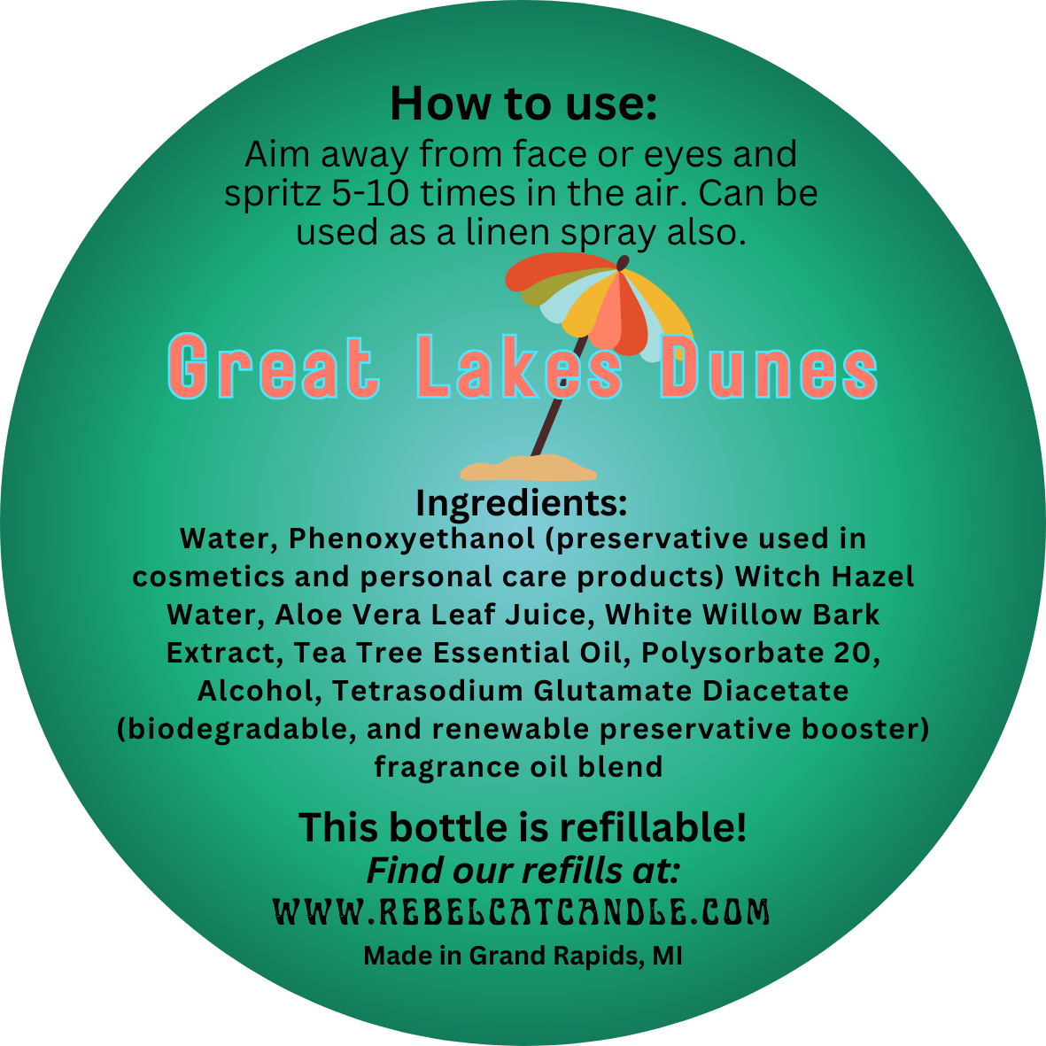 Great Lakes Dunes - Home Fragrance Spray - Michigan Collection 5 oz