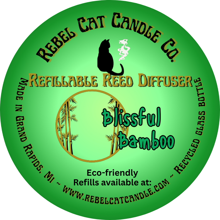 Frosted Reed Diffuser Blissful Bamboo 8 oz recycled glass bottle